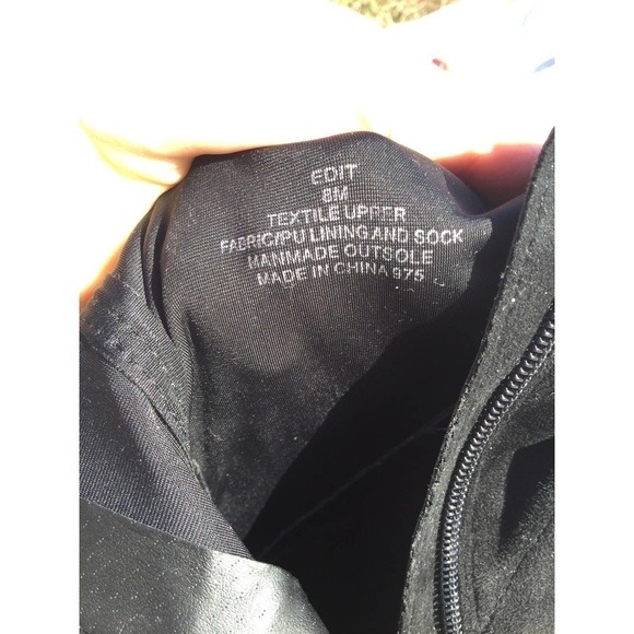 Steve Madden womens booties size 8M 8 sock boots black heels Edit textile vegan - Picture 10 of 10